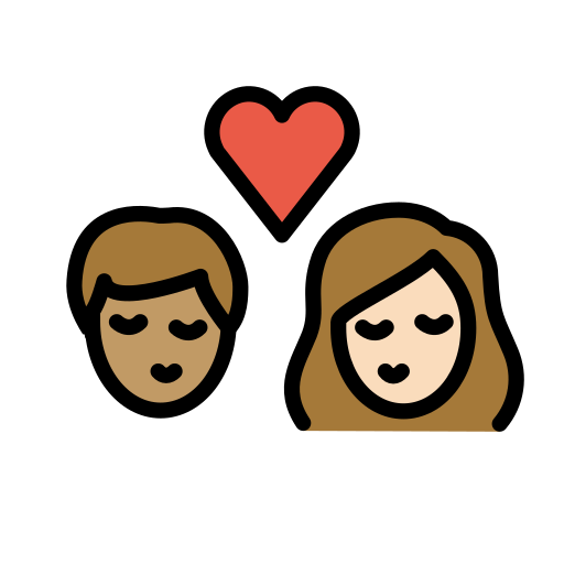 Kuss: Person, Person, Mittlere Hautfarbe, Helle Hautfarbe