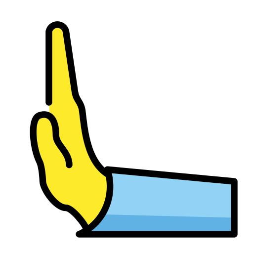 Nach links drückende Hand