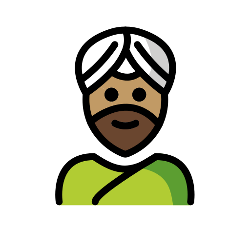 Mann Mit Turban: Mittlere Hautfarbe