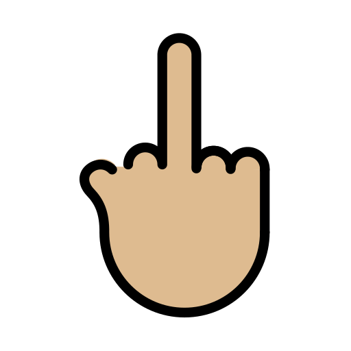 Mittelfinger: Mittelhelle Hautfarbe