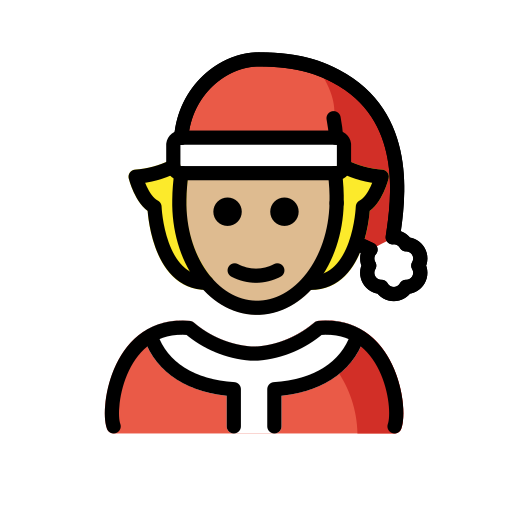 Weihnachtsperson: Mittelhelle Hautfarbe