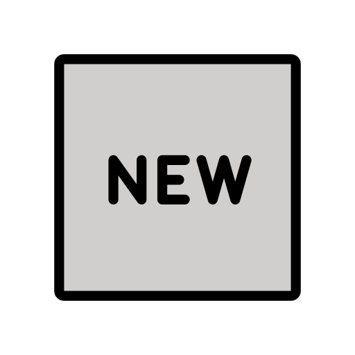 Wort „New“ In Blauem Quadrat Wort „New“ In Blauem Quadrat