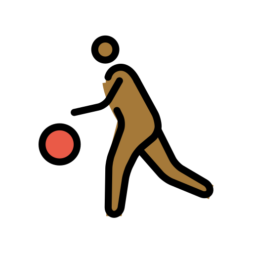 Person Mit Ball: Mitteldunkle Hautfarbe