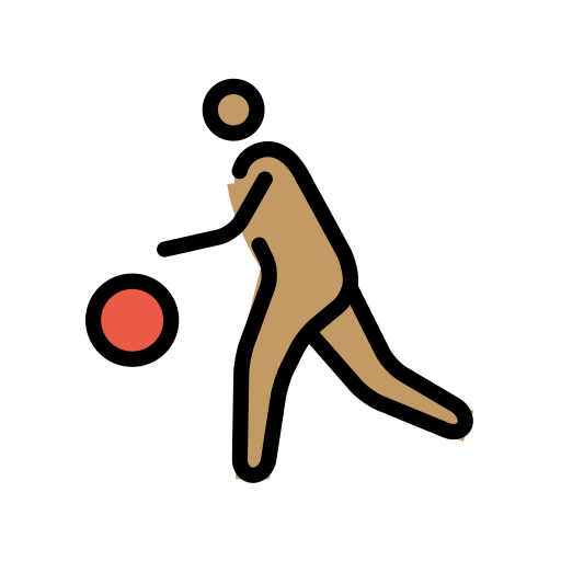 Person Mit Ball: Mittlere Hautfarbe