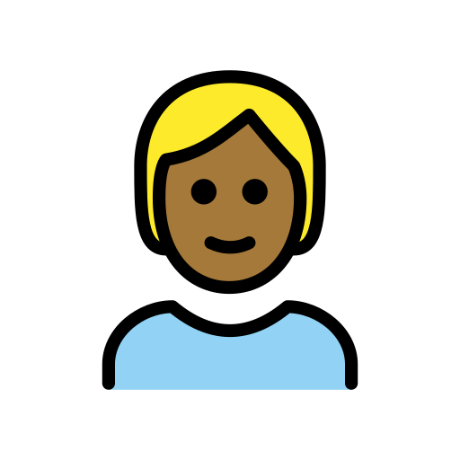 Person: Mitteldunkle Hautfarbe, Blondes Haar