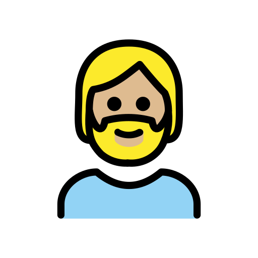 Person: Mittelhelle Hautfarbe, Bart