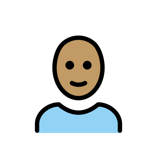 Person: Mittlere Hautfarbe, Glatze