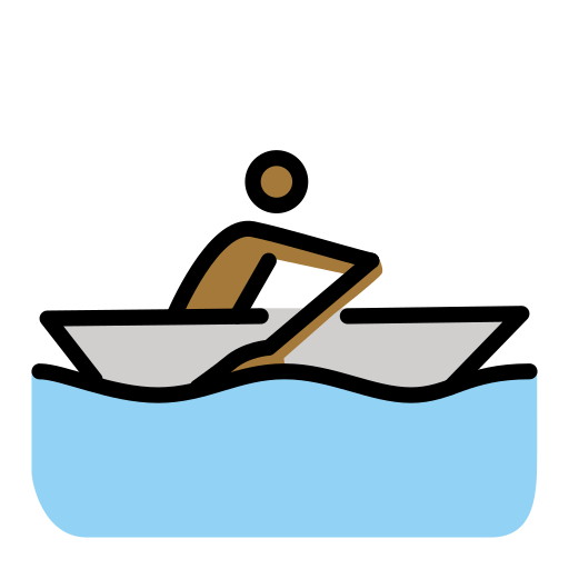 Person Im Ruderboot: Mitteldunkle Hautfarbe