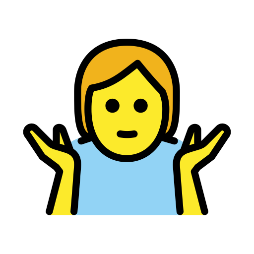 Schulterzuckende Person