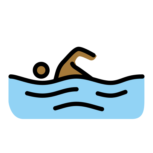Schwimmer(In): Mitteldunkle Hautfarbe