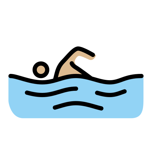 Schwimmer(In): Mittelhelle Hautfarbe