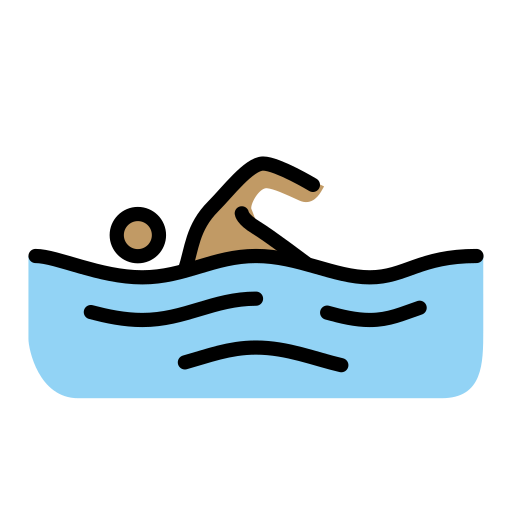 Schwimmer(In): Mittlere Hautfarbe