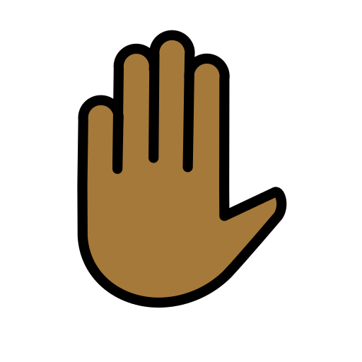 Erhobene Hand: Mitteldunkle Hautfarbe