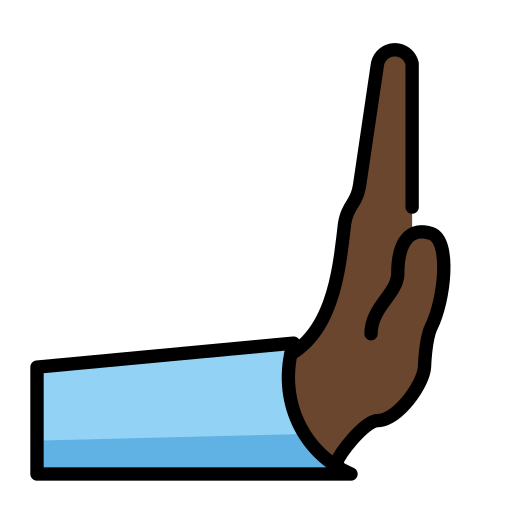 Nach rechts drückende Hand: Dunkle Hautfarbe