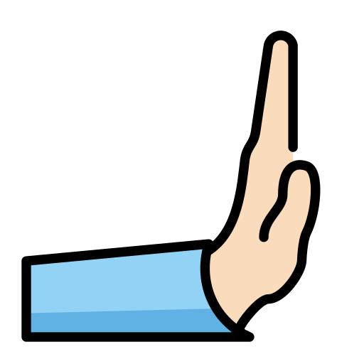 Nach rechts drückende Hand: Helle Hautfarbe