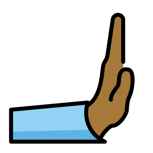 Nach rechts drückende Hand: Mitteldunkle Hautfarbe