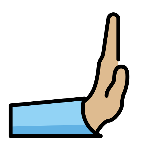 Nach rechts drückende Hand: Mittelhelle Hautfarbe