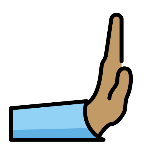 Nach rechts drückende Hand: Mittlere Hautfarbe