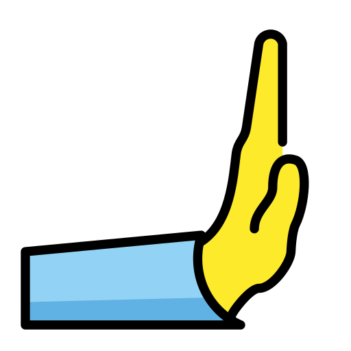 Nach rechts drückende Hand