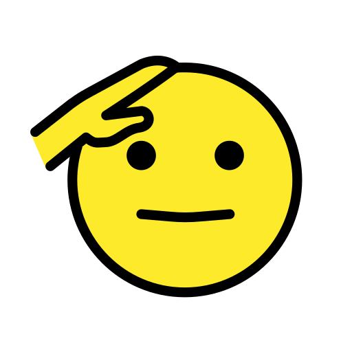 Salutierendes Gesicht