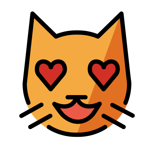 Lachende Katze Mit Herzen Als Augen