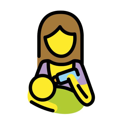 Frau füttert Baby