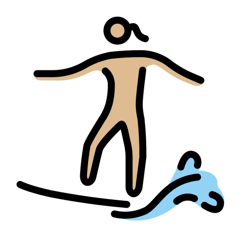 Surferin: Mittelhelle Hautfarbe