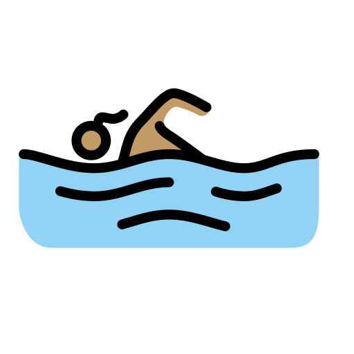 Schwimmerin: Mittlere Hautfarbe