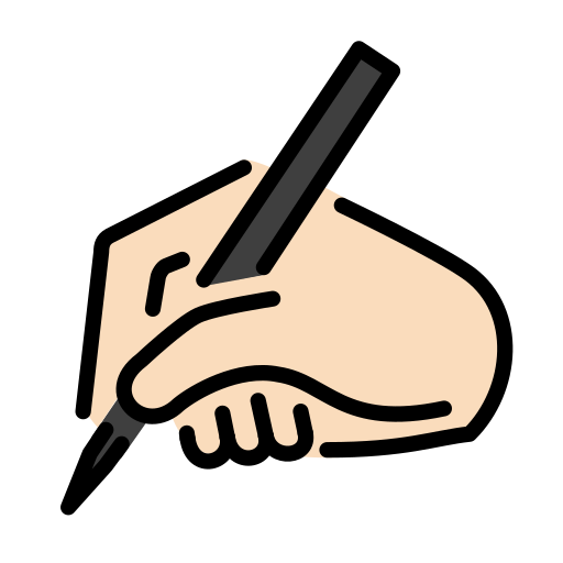 Schreibende Hand: Helle Hautfarbe
