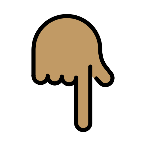 Указывающий вниз палец: средний тон кожи для OpenMoji 15.1