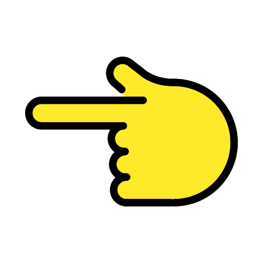 Указывающий налево палец для OpenMoji 15.1