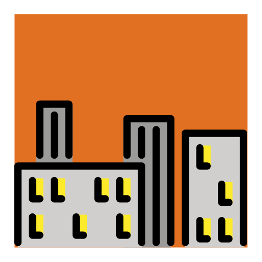 Захід сонця в місті для OpenMoji 15.1