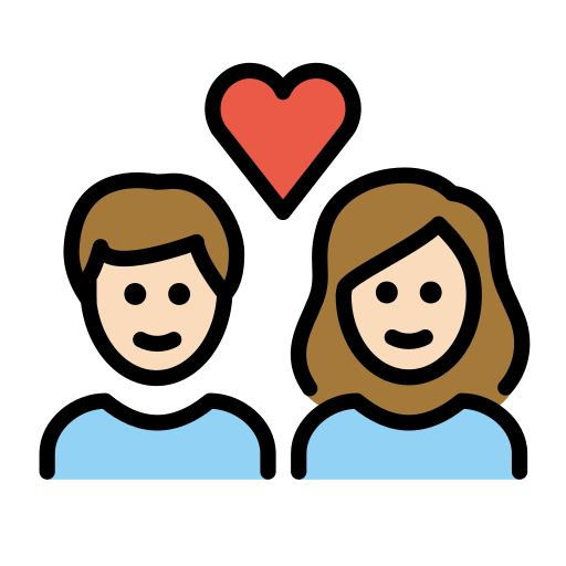 Закохана пара: дуже світлий тон шкіри для OpenMoji 15.1