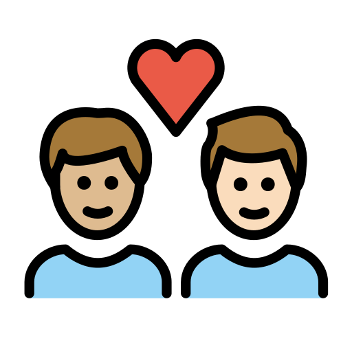 Закохана пара: чоловік чоловік світлий тон шкіри дуже світлий тон шкіри для OpenMoji 15.1