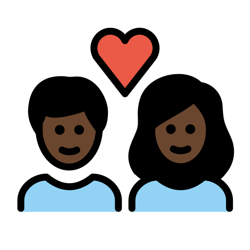 Закохана пара: жінка чоловік дуже темний тон шкіри для OpenMoji 15.1