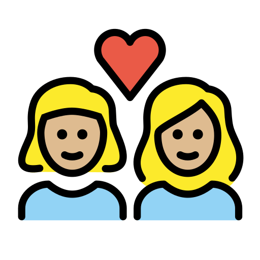 Закохана пара: жінка жінка світлий тон шкіри для OpenMoji 15.1