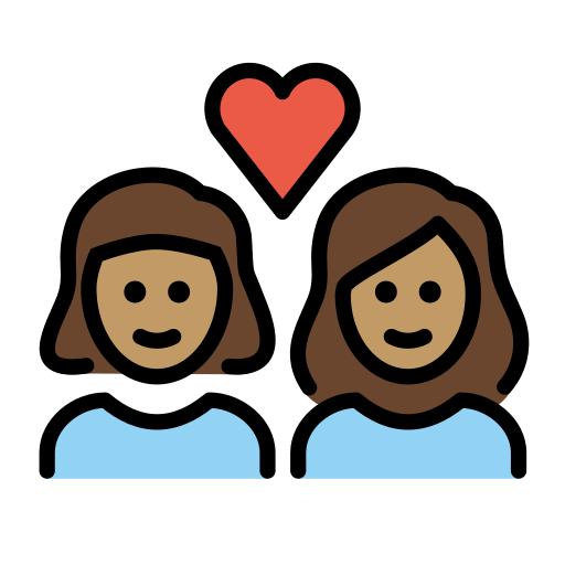 Закохана пара: жінка жінка середній тон шкіри для OpenMoji 15.1