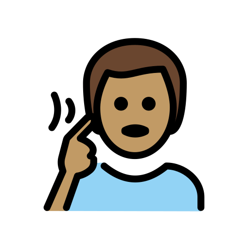 Глухий чоловік: середній тон шкіри для OpenMoji 15.1