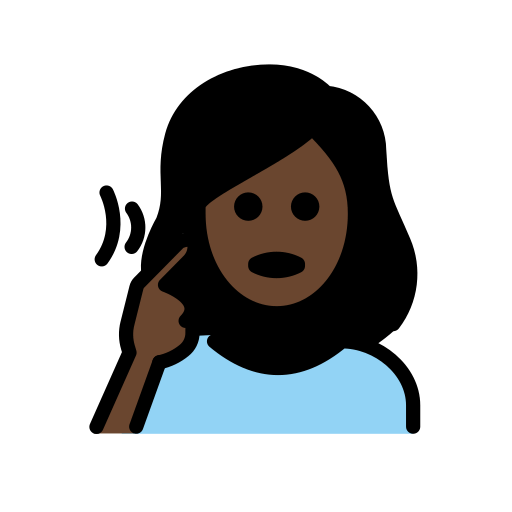 Глуха жінка: дуже темний тон шкіри для OpenMoji 15.1