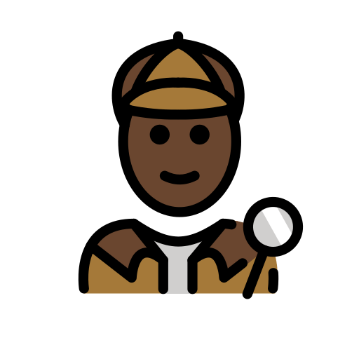 Детектив: дуже темний тон шкіри для OpenMoji 15.1