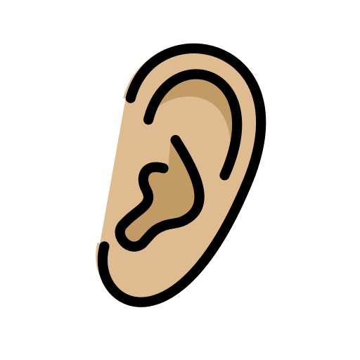 Вухо: світлий тон шкіри для OpenMoji 15.1