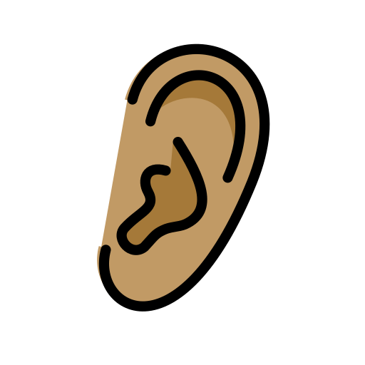 Вухо: середній тон шкіри для OpenMoji 15.1