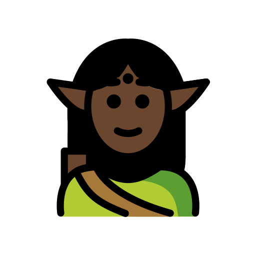 Эльф: очень темный тон кожи для OpenMoji 15.1