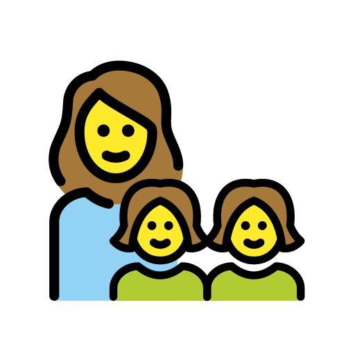 Сім'я: жінка, дівчинка, дівчинка для OpenMoji 15.1