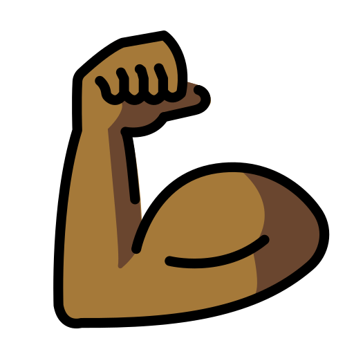 Бицепс: темный тон кожи для OpenMoji 15.1