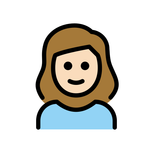 Девочка: очень светлый тон кожи для OpenMoji 15.1
