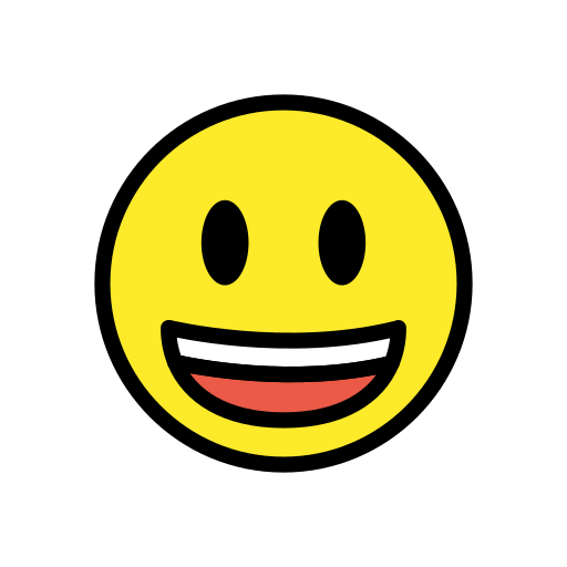 Широко улыбается с большими глазами для OpenMoji 15.1