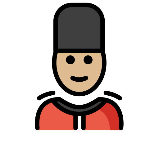 Гвардеец: светлый тон кожи для OpenMoji 15.1