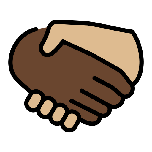 Рукопожатие: очень темный тон кожи светлый тон кожи для OpenMoji 15.1