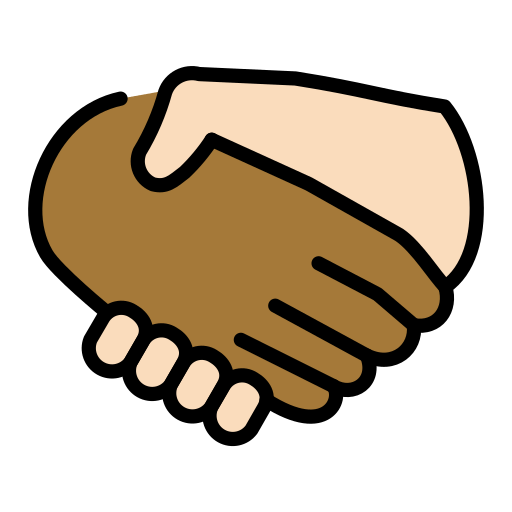 Рукопожатие: темный тон кожи очень светлый тон кожи для OpenMoji 15.1